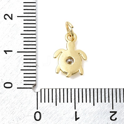 Brass Pave Clear Cubic Zirconia Pendants KK-G554-08D-G-1