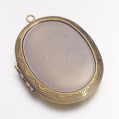 Brass Locket Pendants KK-M041-04AB-NF-1