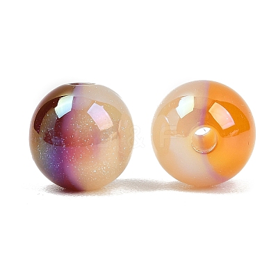 Two Tone Opaque Acrylic Beads OACR-B051-02A-1