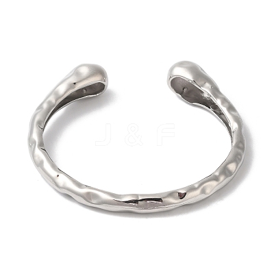 Rack Plating Brass Textured Open Cuff Bangles BJEW-S150-03P-1