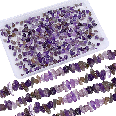 4 Strands Natural Amethyst Chip Beads Strands G-SC0002-67-1