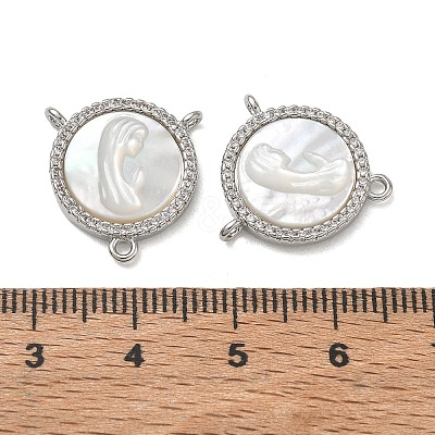 Brass Micro Pave Clear Cubic Zirconia Chandelier Component Links CU-CBA5585-03P-04-1