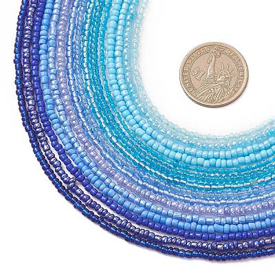 3MM Gradient Color Glass Seed Beaded Choker Necklaces for Women NJEW-JN05876-1