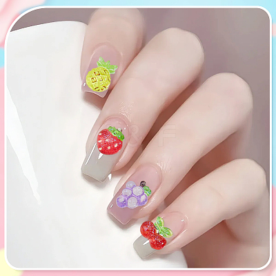 110Pcs 11 Styles Fruits Resin Cabochons MRMJ-SC0001-54-1