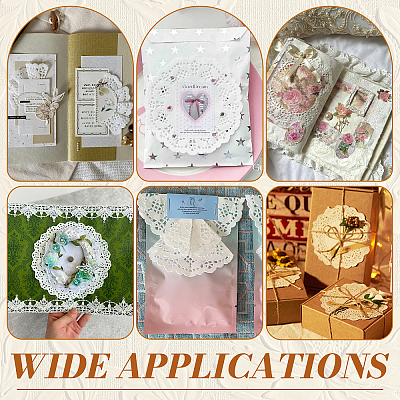800Pcs 8 Styles Lace Paper Greaseproof Wrap Tissue AJEW-TW0001-14-1