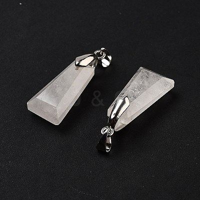 Natural Quartz Crystal Faceted Pendants G-F774-02A-1