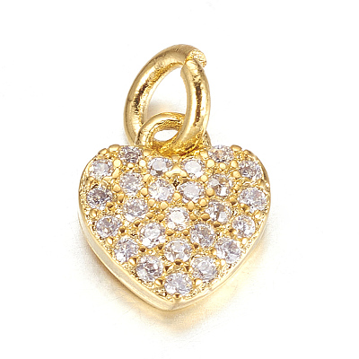 Brass Micro Pave Cubic Zirconia Charms LS-ZIRC-P060-41G-1