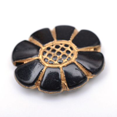 Flower Plating Acrylic Beads PACR-Q102-09B-1