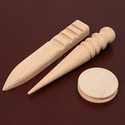 3Pcs Wood Leather Edge Burnisher Sets TOOL-WH20127-01-1