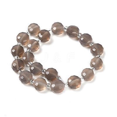 Natural Grey Agate Beads Strands G-B153-B01-1