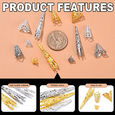 240Pcs 12 Styles Iron Bead Caps IFIN-YW0003-84-1