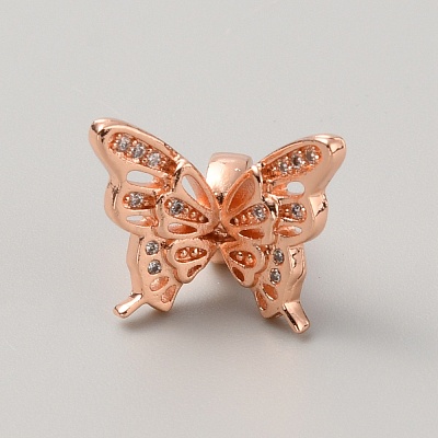 Brass with Cubic Zirconia Pendants KK-WH0081-23RG-1