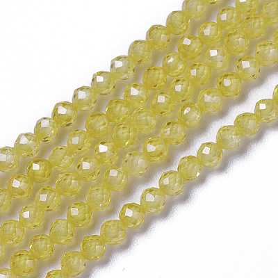 Cubic Zirconia Beads Strands G-F596-48C-3mm-1