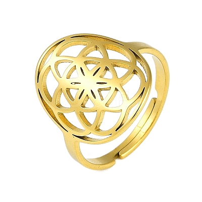 201 Stainless Steel Adjustable Rings for Women RJEW-M008-01G-1