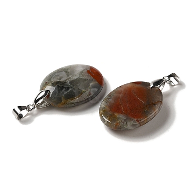 Natural African Bloodstone Pendants G-Z055-03P-01-1