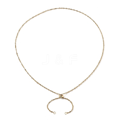 304 Stainless Steel Singapore Chain Necklace Making AJEW-JB01334-01-1