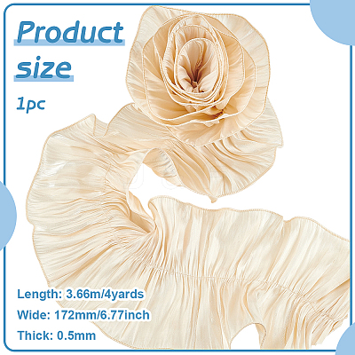 Polyester Pleated Ribbon OCOR-WH0088-13A-1