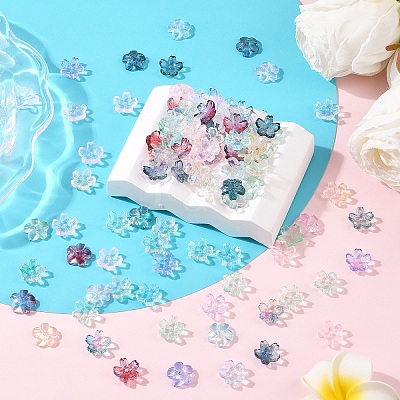 60G Baking Paint Transparent Glass Bead Caps DGLA-YW0001-63-1