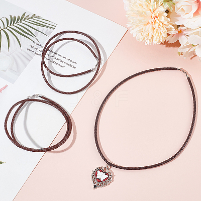 2Pcs Braided Round Leather Cord Necklace Making NJEW-BBC0001-19B-02-1