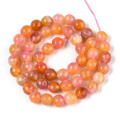 Dyed Natural White Jade Beads Strands G-T139-8mm-60-11-1
