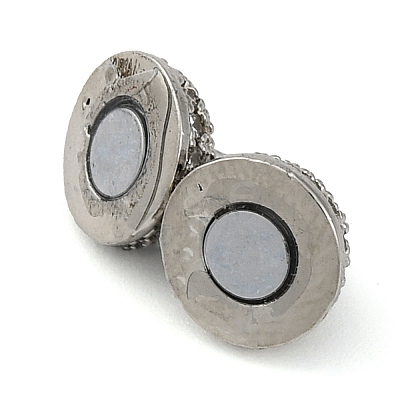 Brass Micro Pave Clear Cubic Zirconia Magnetic Clasps KK-A230-02D-P-1