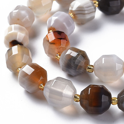 Natural Striped Agate/Banded Agate Beads Strands G-T131-120-1