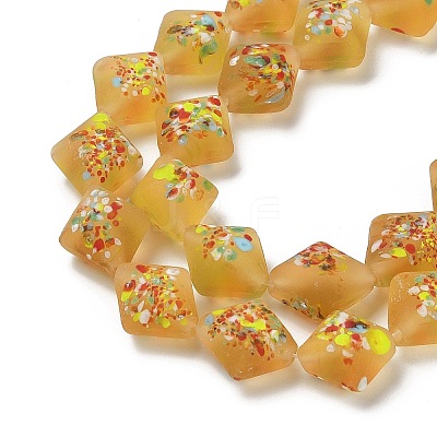 Frosted Handmade Lampwork Beads Strands LAMP-A010-01E-1