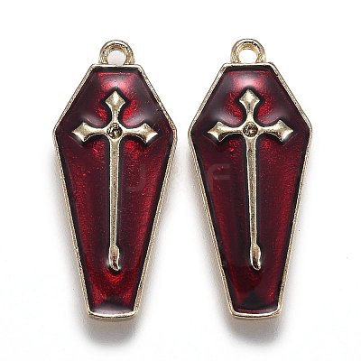 Halloween Theme Alloy Enamel Pendants X-ENAM-J649-14LG-02-1