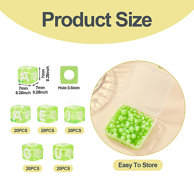 100Pcs 5 Colors Transparent Acrylic Beads TACR-TA0001-55A-1