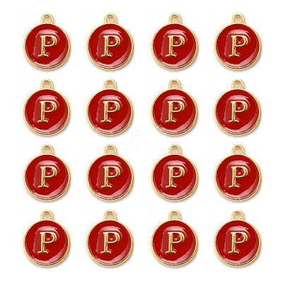 Golden Plated Alloy Enamel Charms X-ENAM-S118-03P-1