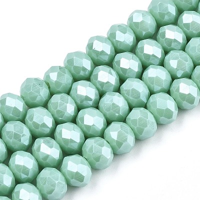 Electroplate Glass Beads Strands EGLA-A034-P4mm-A20-1