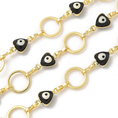 Rack Plating Brass Enamel Link Chains CHC-P012-09G-03-1