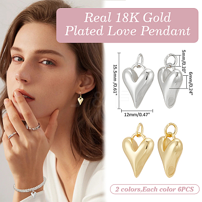 12Pcs 2 Colors Brass Pendants KK-ME0002-18-1