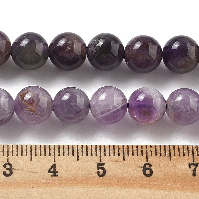 Natural Amethyst Beads Strands X-G-G779-8MM-05A-1