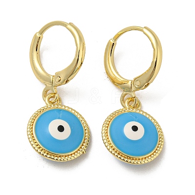 Golden Brass Dangle Leverback Earrings EJEW-L269-007G-05-1