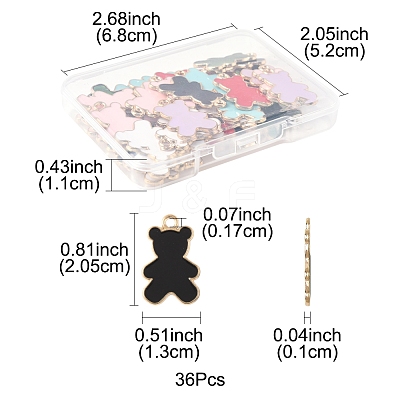 36Pcs Alloy Enamel Pendants ENAM-FS0002-88G-1