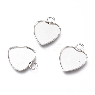 Non-Tarnish 304 Stainless Steel Pendant Cabochons Settings for Fashion Jewelry X-STAS-M283-01P-A-1