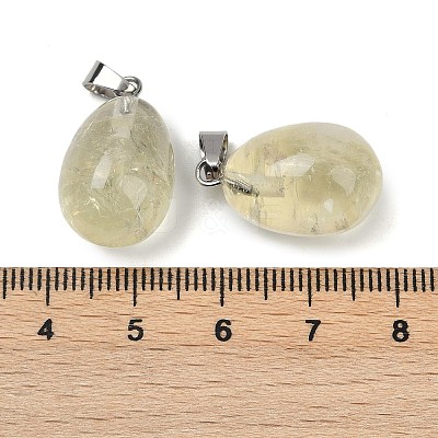 Natural Lemon Quartz Pendants G-U018-01P-H-1