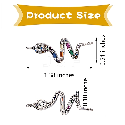 5Pcs Brass Micro Pave Cubic Zirconia Links Connectors ZIRC-SZ0002-80P-1