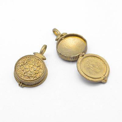 Brass Locket Pendants KK-F722-08C-RS-1
