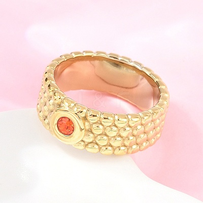 304 Stainless Steel Cubic Zirconia Finger Rings RJEW-F203-03G-02-1
