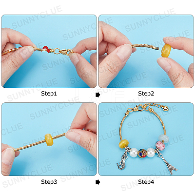 10Pcs 5 Colors Brass European Style Bracelet Making MAK-SC0001-10-1