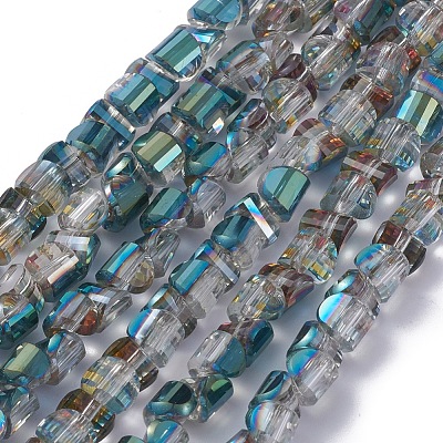 Electroplate Glass Beads Strands EGLA-L023B-HP03-1