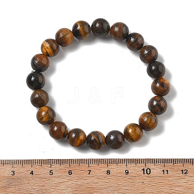 Natural Tiger Eye Bead Stretch Bracelets BJEW-K212-C-028-1