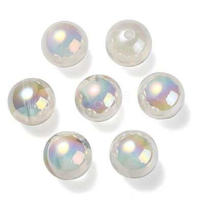 UV Plating Rainbow Iridescent Acrylic Beads PACR-E001-03J-1
