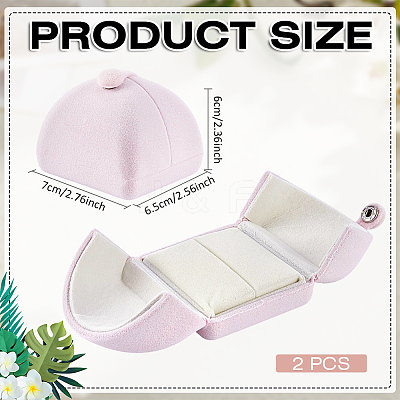 Velvet Finger Ring Package Boxes CON-WH0085-196-1