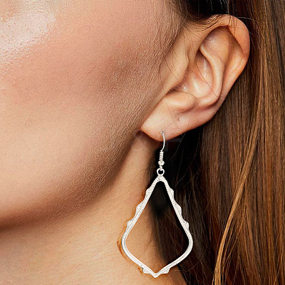Hollow Teardrop Alloy Dangle Earrings FS-WG02393-01-1