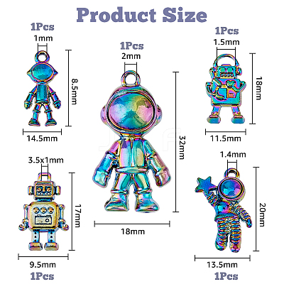 Rainbow Color Alloy Pendants FIND-HY0001-45-1