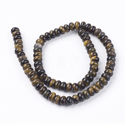 Natural Gemstone Tiger Eye Stone Rondelle Beads Strands G-S105-8mm-20-1