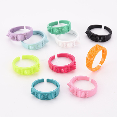 Spray Painted Brass Cuff Rings RJEW-S045-108-NR-1